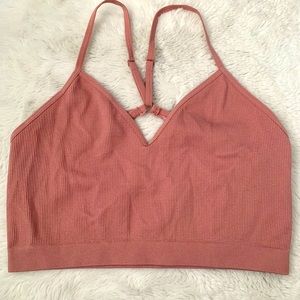 lace back pink tank top